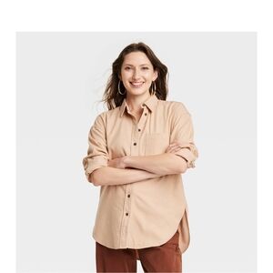 Universal Thread Tan Beige Button Down Shirt